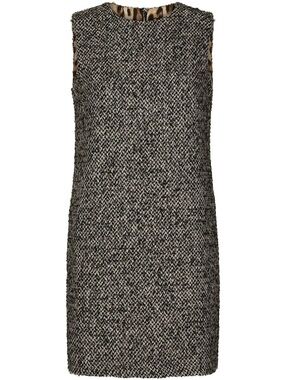 Dolce & Gabbana Black and White Tweed Mini Shift Dress